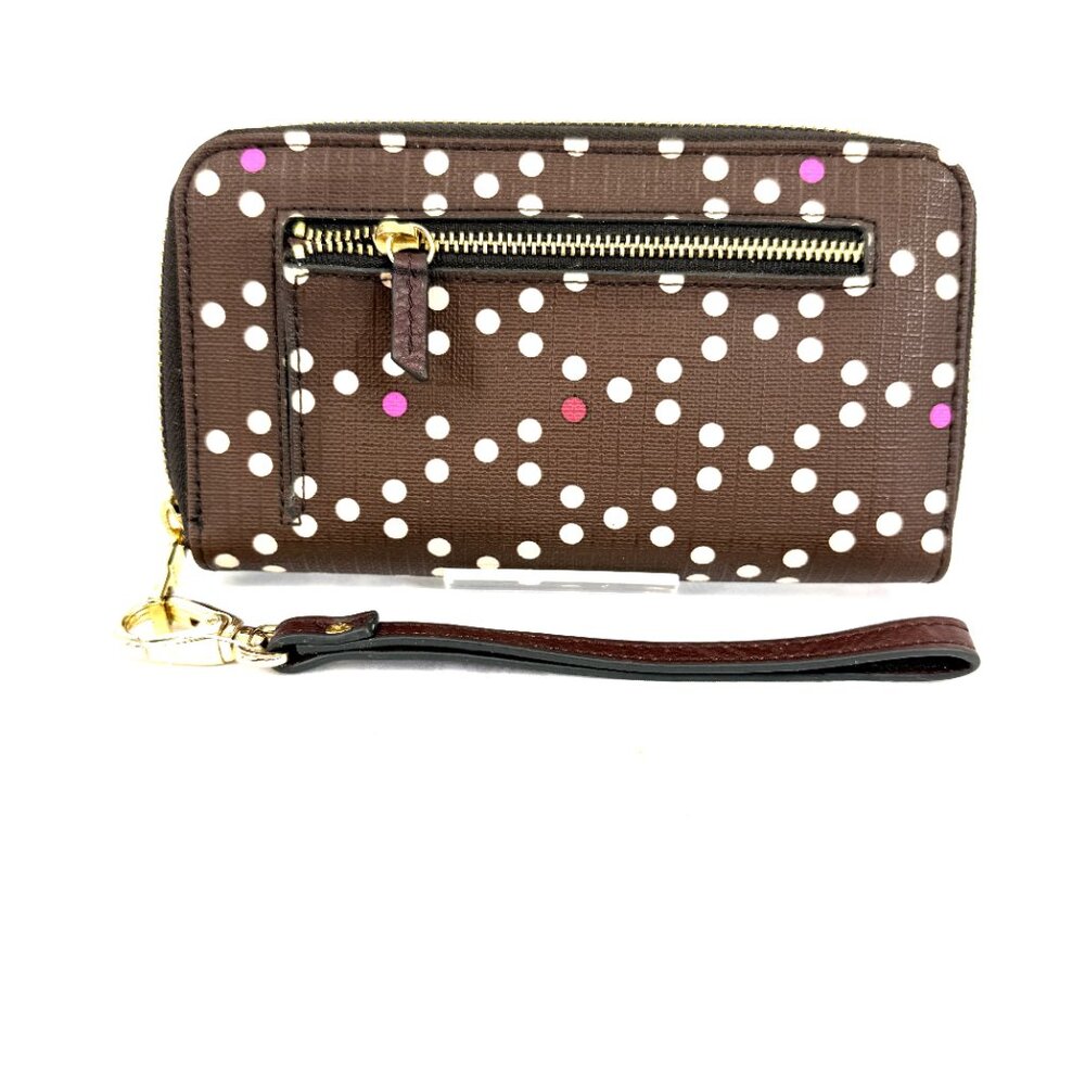 Fossil Envelope Wristlet Brown With Dots - image 5